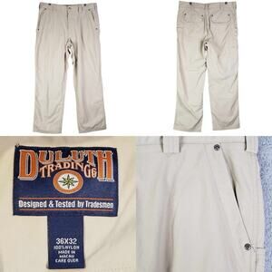 Duluth Trading Co Cargo Pants Size 36x32 Nylon 36 Tan Beige Straight Hiking
